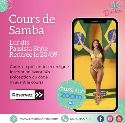 École Davina Samba  - Cours de Samba no pé danse brésilienne les Lundis