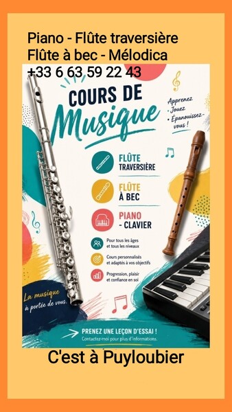 Miriam - Cours de flûte traversière et flûte à bec