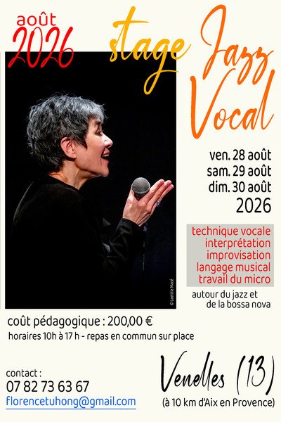 STAGE JAZZ VOCAL AOÛT 2026 interprétation & improvisation