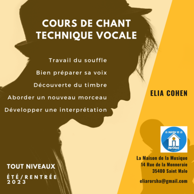 Elia Cohen - Cours de chant à La Maison de La Musique