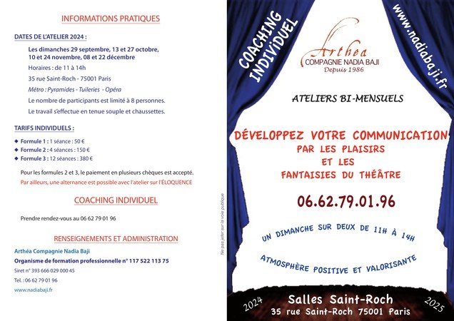 NADIA BAJI - DEVELOPPEZ VOTRE COMMUNICATION PAR LES PLAISIRS DU THEATRE