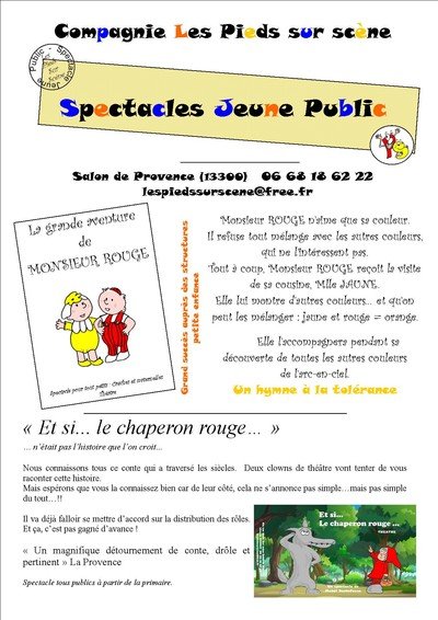 Cie Les Pieds Sur Scène - Catalogue de spectacles jeune public