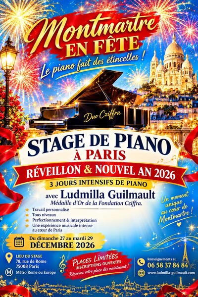 réveillon Saint-Sylvestre , stage de piano 3 jours intensifs