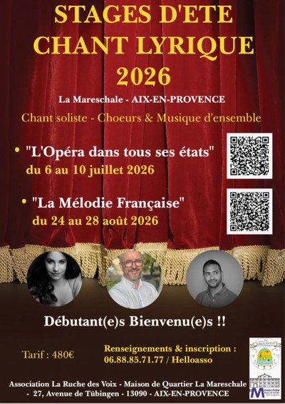 Stage d'été de chant lyrique "La Mélodie Française" 