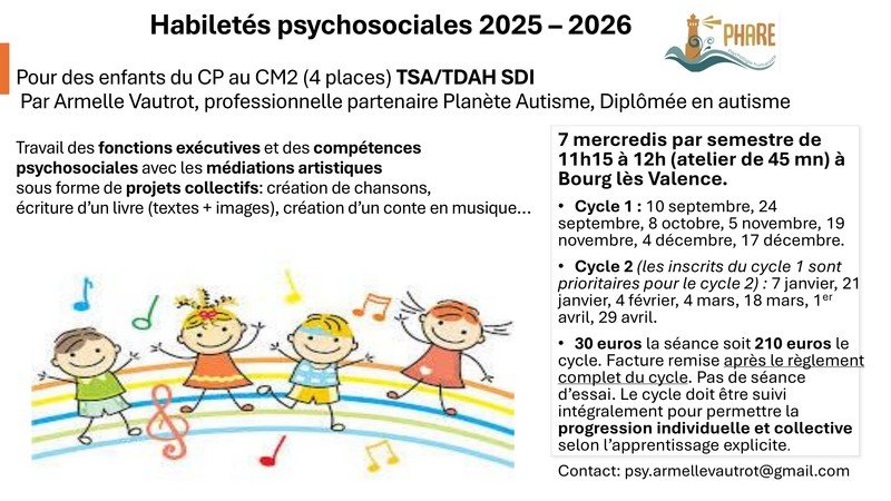 Armelle Vautrot - PHARE - Ateliers psychosocio-artistiques enfants autistes et TDAH