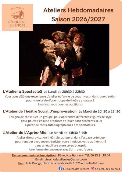 Cie L'Echo des Silences - Théâtre, Théâtre Social d'Improvisation, Atelierd'expression