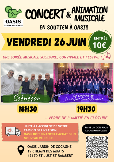 Concert et animation musicale en soutien à OASIS