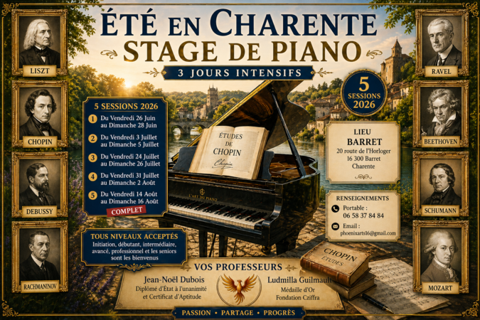 ETE, STAGE DE PIANO ,3 JOURS INTENSIFS