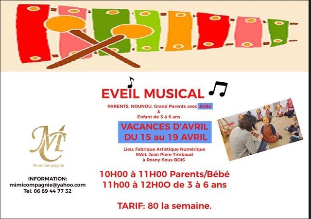 EVEIL MUSICAL ( parents/ Bébé) ou de 3 à 6 ans