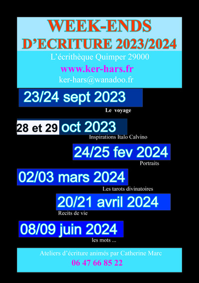 Les week-ends d'écriture à Quimper