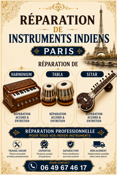 Noshad kawa - Réparation d’instruments indiens Sitar Harmonium tabla