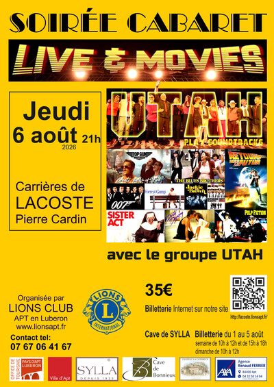 Soirée Cabaret LIVE & MOVIES avec le groupe UTAH
