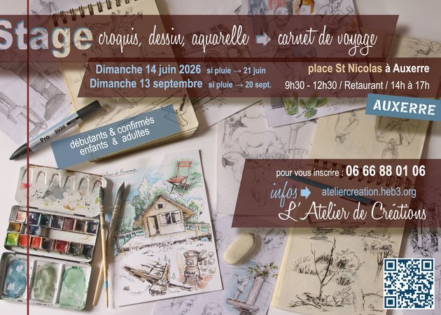 stage de dessin → aquarelle→ carnet de voyage