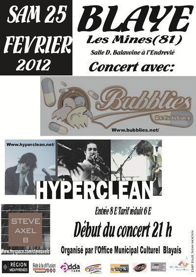 Concert Steve Axel B. + Bubblies + Hyperclean