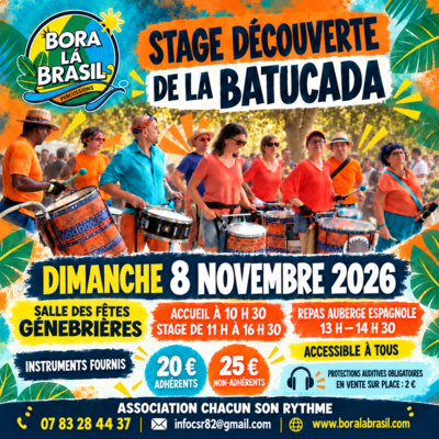 Chacun Son Rythme | Stage de batucada | Génébrières