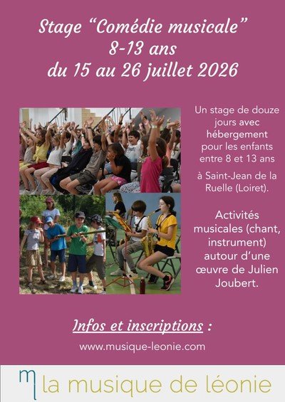 stage "comédie musicale" 8- 13 ans de La musique de Léonie