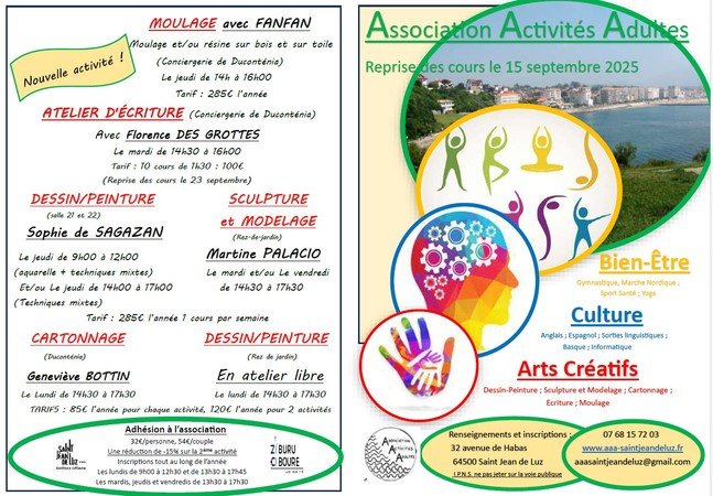 Association Activités Adultes - cours de gymnastique, langues vivantes, arts créatifs