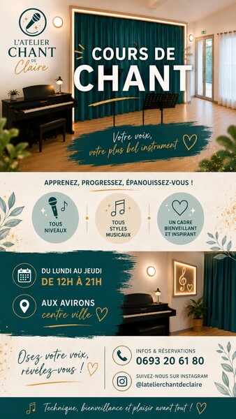 L'Atelier Chant de Claire - Cours de chant musiques actuelles 