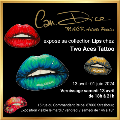 Candice Mack expose sa collection LIPS chez Two Aces Tattoo 