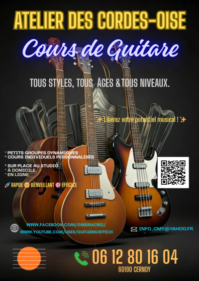 Atelier des cordes-Oise - Cours de guitare électrique, acoustique, Basse, MAO