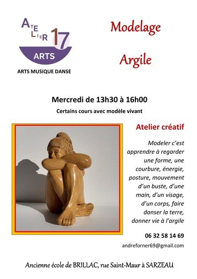 L'Atelier 17 Arts - Modelage argile Cours hebdomadaire le mercredi