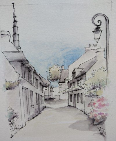 Croquis de Pont Croix (29) en extérieur, avec Laure Sureau