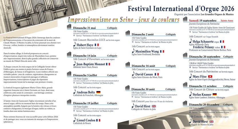 Festival International d'Orgue-Concert sur l'orgue Sixsmith