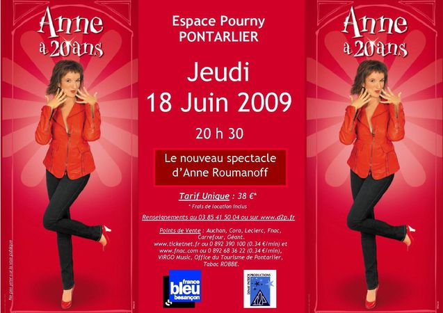 Le nouveau Spectacle d' Anne Roumanoff "Anne a 20 ans"