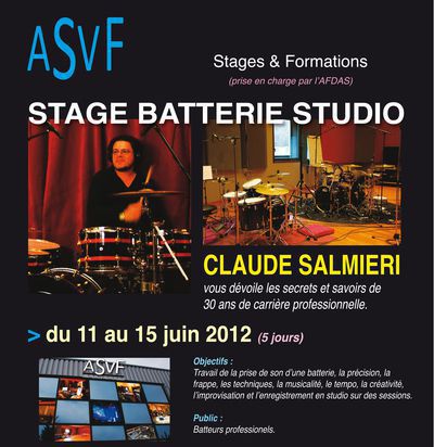 STAGE BATTERIE STUDIO CLAUDE SALMIERI