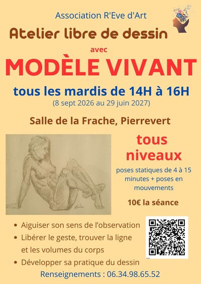 Association R'Eve d'Art  - Atelier libre de dessin « Modèle vivant » 