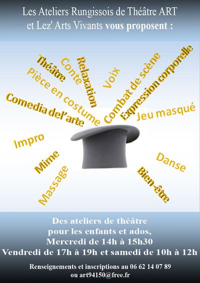 Ateliers Rungissois de Théâtre - Ateliers de théâtre pour les enfants et ados