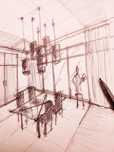 Points Traits Tâches - Cours de perspective à main levée