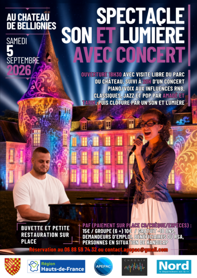 Spectacle Son et Lumière avec Concert au Château de Belligni
