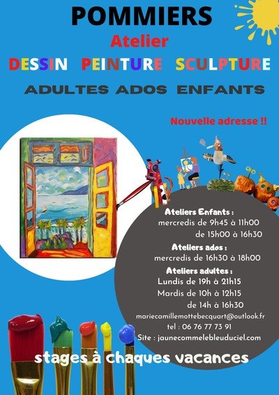 Atelier Jaune comme le Bleu du Ciel -  Peinture, dessin, sculpture créatives