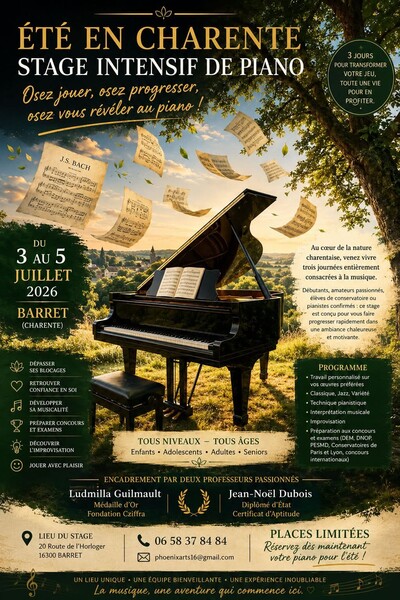 Barret, Stage de piano , 3 jours intensifs
