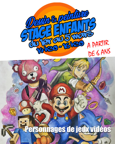 Stage dessin et aquarelle - les personnages de jeux vidéos