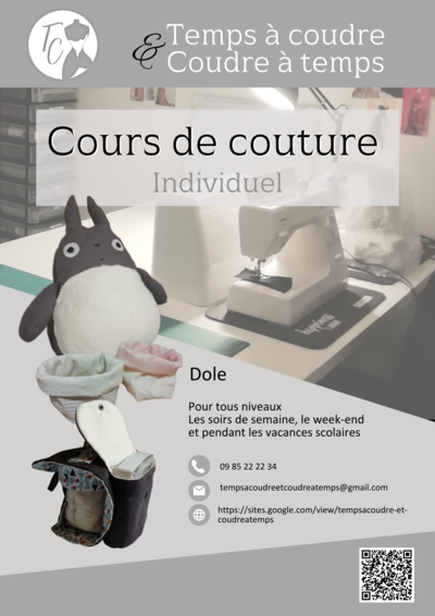 Temps à coudre et coudre à temps - Cours de couture individuel pour tout niveau et tout âges
