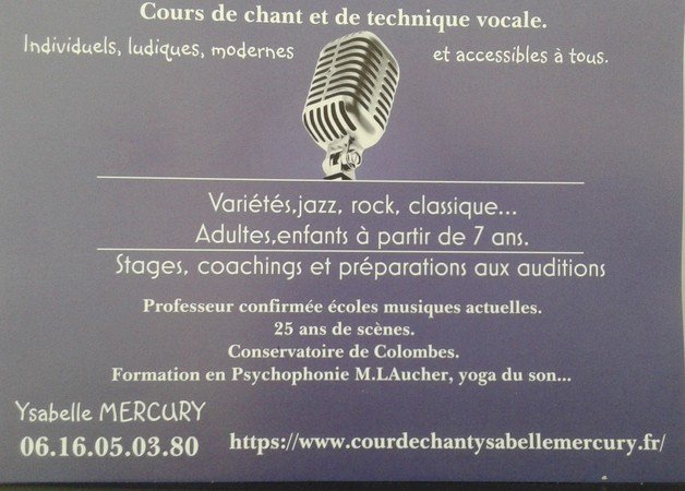 Ysabelle Mercury - Cours de chant et techniques vocales