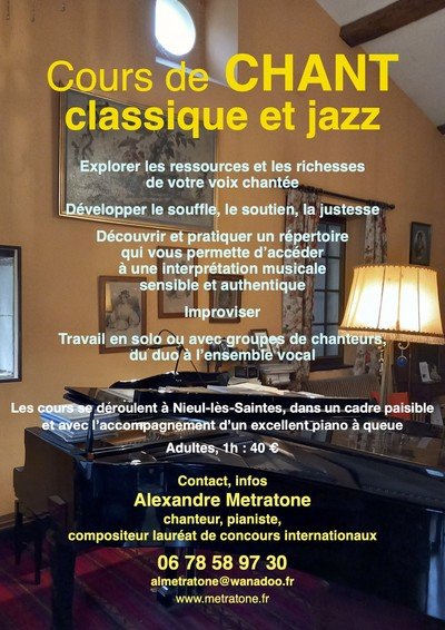Alexandre Metratone - Cours de chant classique et jazz