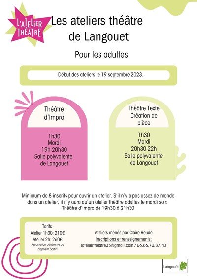 L'Atelier Théâtre - Théâtre pour adulte: Atelier IMPRO ou Atelier TEXTE