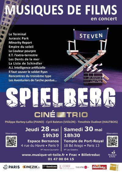 Concert 100 % Steven Spielberg par le Ciné-Trio