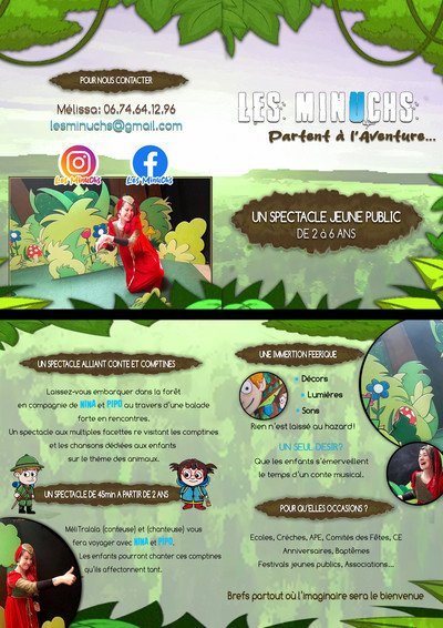 Les minuchs partent à l'aventure - Spectacle jeune public dés 2 ans + spectacle de Noël dispo