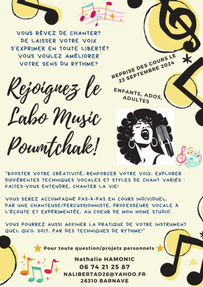 Nathalie Hamonic  - Cours  Individuels  de chant/rythme