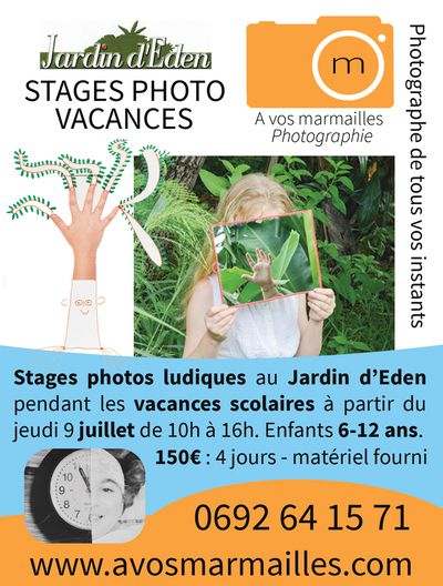 Stages photo au jardin d’Eden pendant les vacances scolaires (6-12 ans)