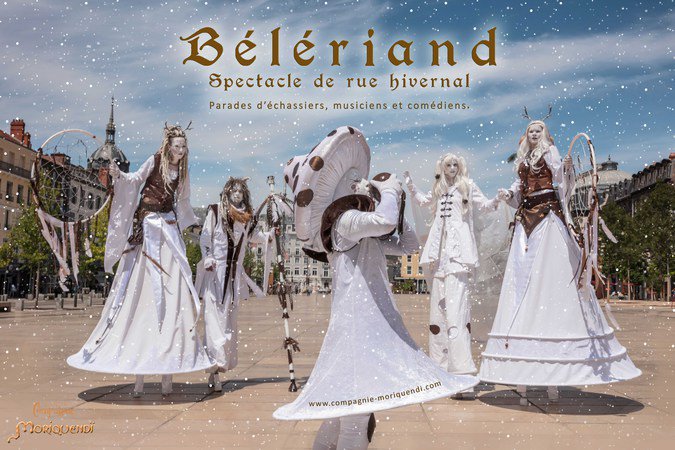 Bélériand - Déambulation blanche d'échassiers et musiciens
