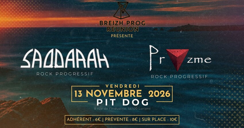 Soirée  rock progressif avec SAQQARAH et PRYZME