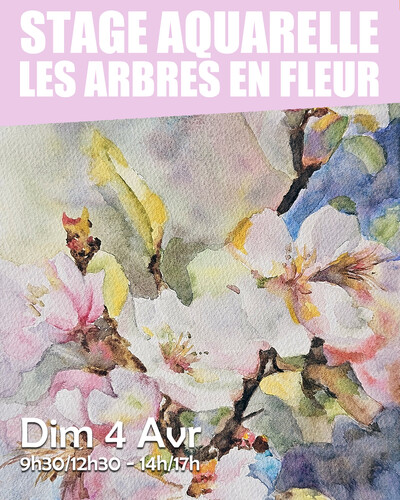 Stage d'aquarelle - peindre les arbres en fleur