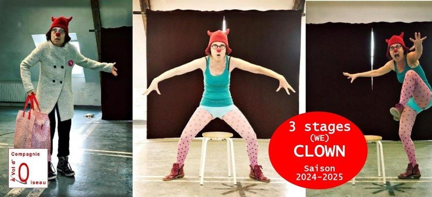 Trois stages de jeu clownesque (saison 24-25)