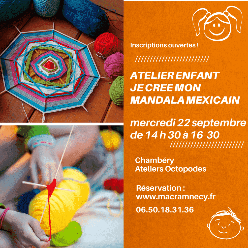 Atelier créatif enfant je crée mon mandala mexicain - Chambéry - (73000)  - mer. 22 sept. 21 - Spectable