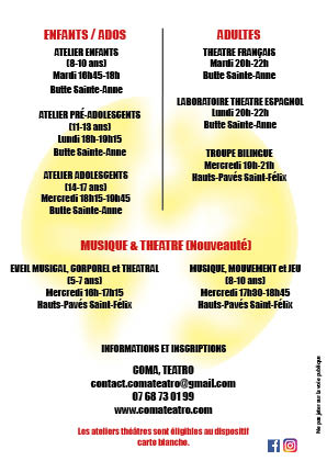 Coma Teatro Ateliers Theatre En Francais Et Espagnol Nantes Spectable